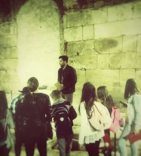 In the substructures of Diocletian's palace during the interactive tour with local school.