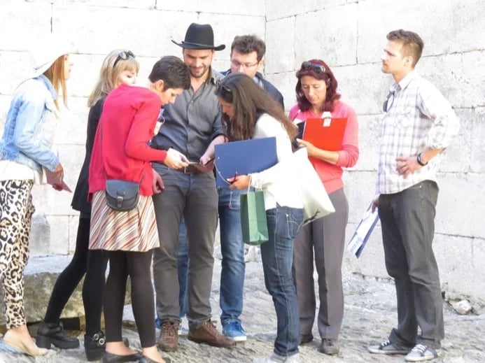With my colleagues (guides) in the Split city museum.