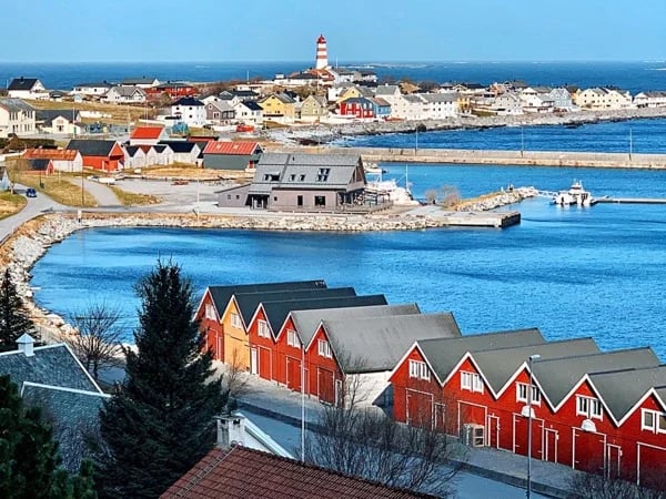 Vikings islands and panoramic view of Alesund