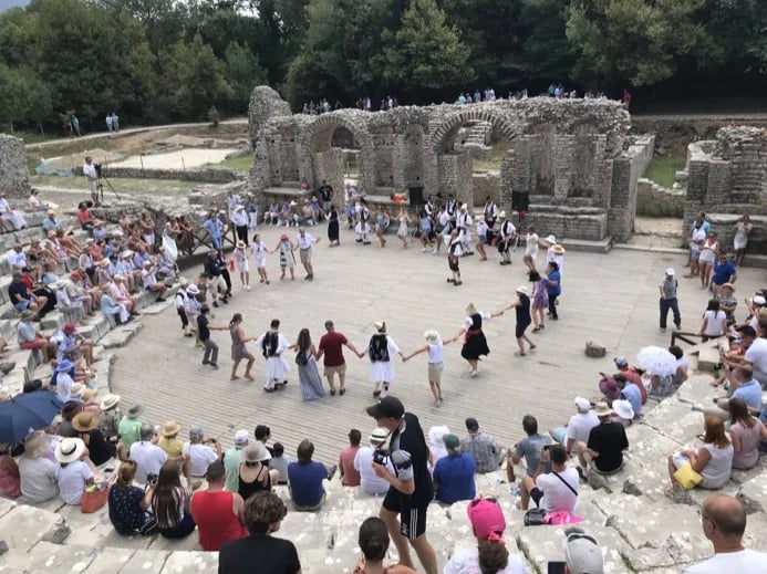 Dancing at the ancient theater of Butrint