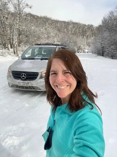 working with my van in winter