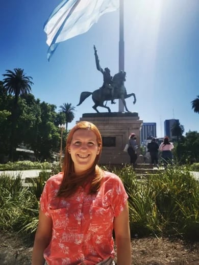 Picture taken at the Plaza de Mayo with José de San Martín's sculpture behind me. He is our main national hero and Father of Independence.