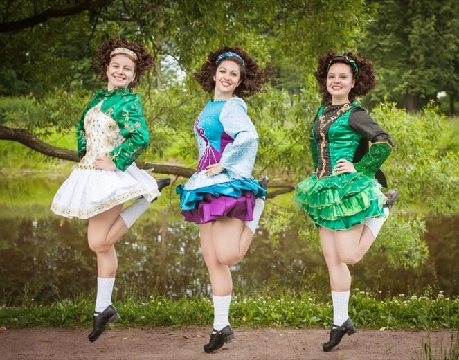 Irish Dancers in the Phoenix Park, Dublin, Ireland.