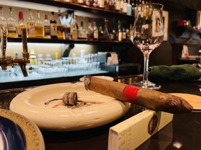 Cigar at a classic style bar