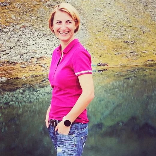 Photo taken by some tourists while enjoying the view at Balea Lake, on the Transfagarasan road.