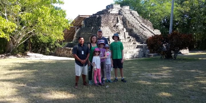 Chacchoben with Christopher Huck his wife and nice chindren