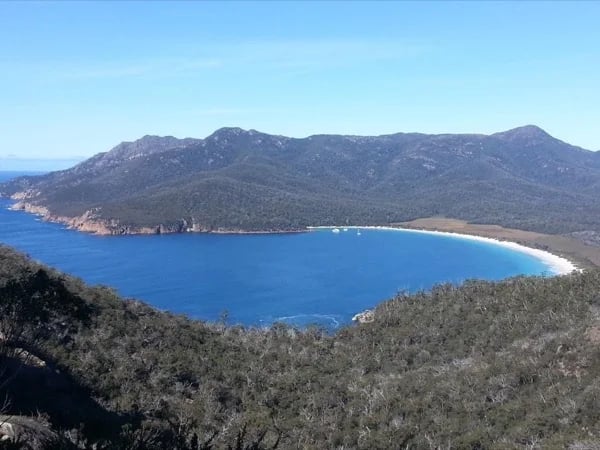 Wineglass Bay in the Freycinet National Park