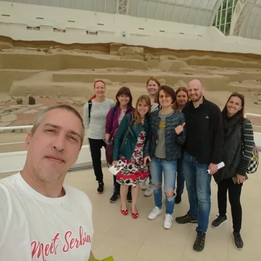 Guests from Russia on archeological site Lepenski Vir