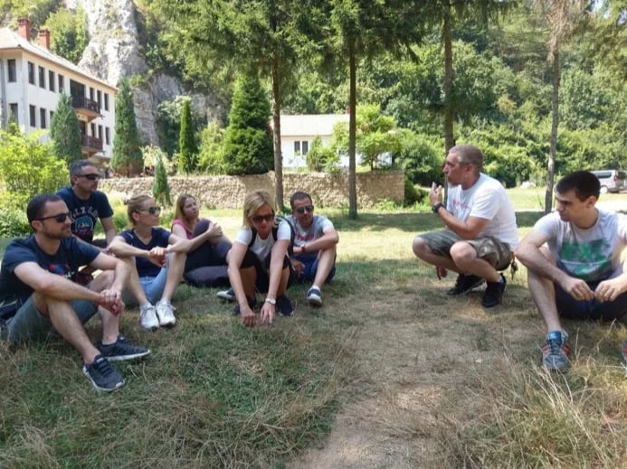 Class of history with guests from Serbia in monastery Gornjak