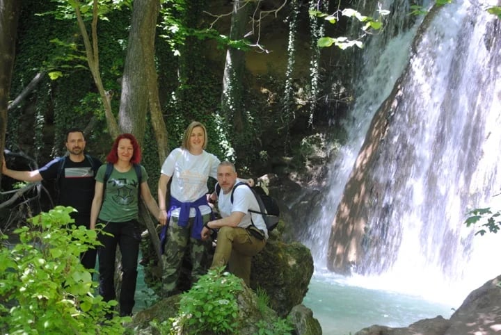 Guests on waterfall Blederija