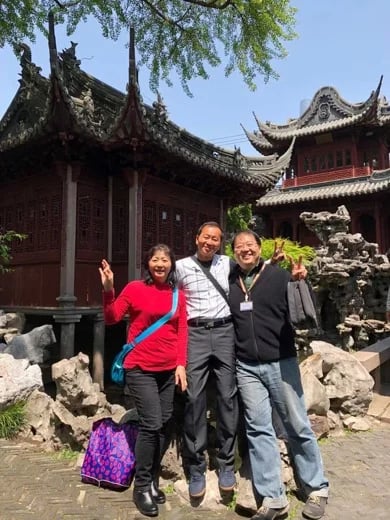 With Mr. and Mrs. Yang in Yu garden