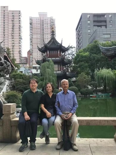 With Indian friends at Confucius temple
