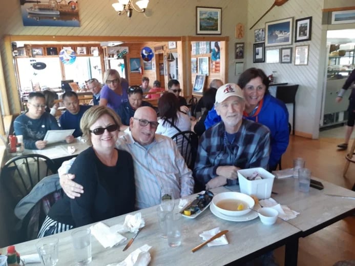Satisfied diners after lunch at Carr's Oyster Bar & Restaurant