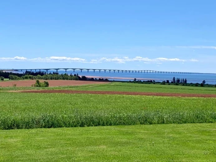 View of the Confederation Bridge from Seven Mile Bay