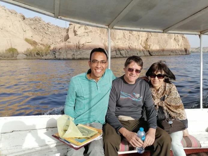 On our Way To The Beautiful Stunning Philae Temple Through The Feluca