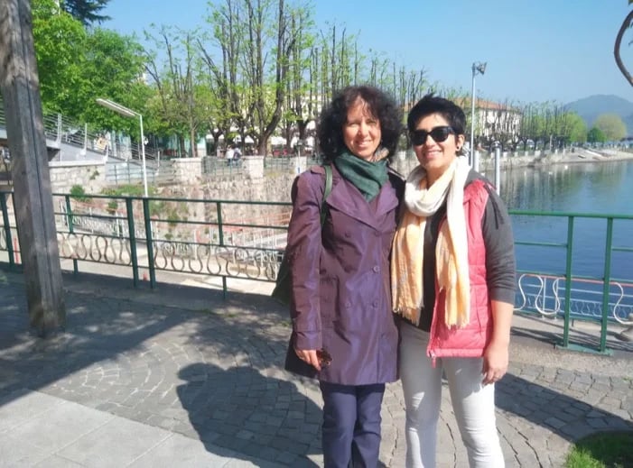 With a friend in Arona on Lake Maggiore