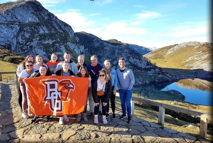 Asturias, nature in its purest form. In the lakes of covadonga with group of young Americans