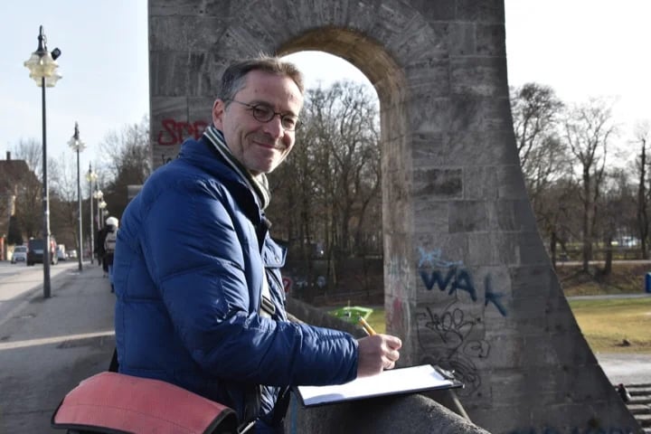 Alex at river Isar