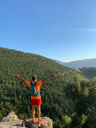 You feel like ready to fly on the wall of the Acropolis at Sami Kefalonia.
