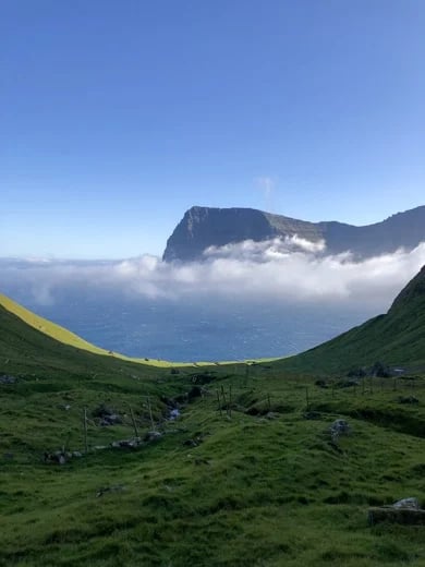 The beautiful view from the hidden valley Djúpadalur on Kalsoy.