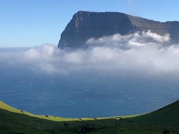 Mountain hike to the remote village Trøllanes