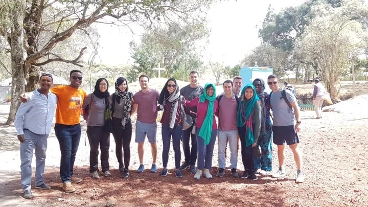 Me leading a group of students from Stanford University