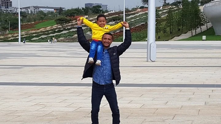 Me with my son (Yonathan) at the newly opened Friendship Park in Addis Ababa