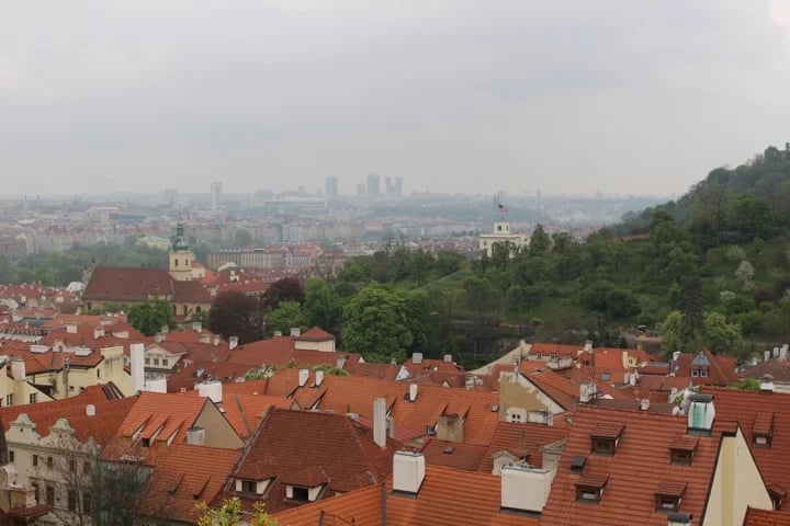then on the way down to Lesser Town, eight hundred years old city quarter full of baroque palaces and embassies ...