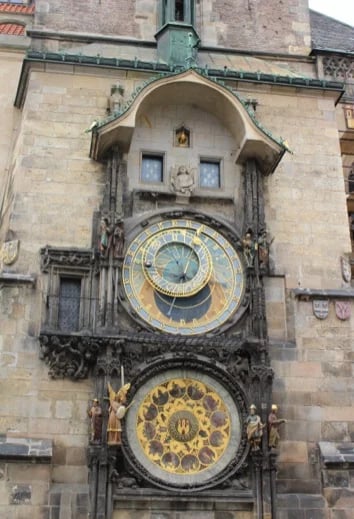 to the Astronomical Clock, the oldest of its kind