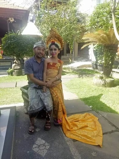 Balinese traditional fashion parade,me and daughter