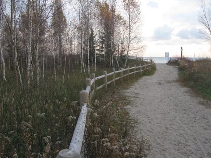 One of four sandy, swimmable beaches on the Island