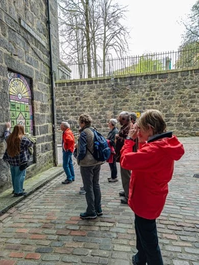 Delivering a tour in Aberdeen, Scotland