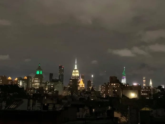 Con Edison, Empire State, New York Life, One Vanderbilt, and the Chrysler Building from my friend's rooftop in the East Village