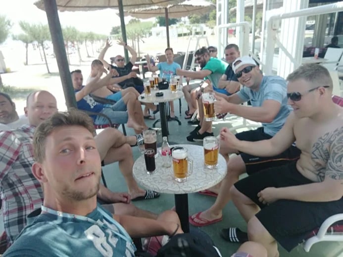 beer after rafting tour :)