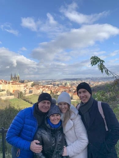 My guests on the most beautiful panoramic view in Prague