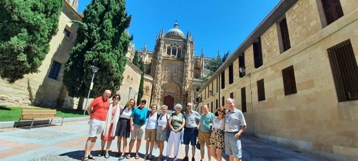 Wonderful group at the Cathedrals of Salamanca