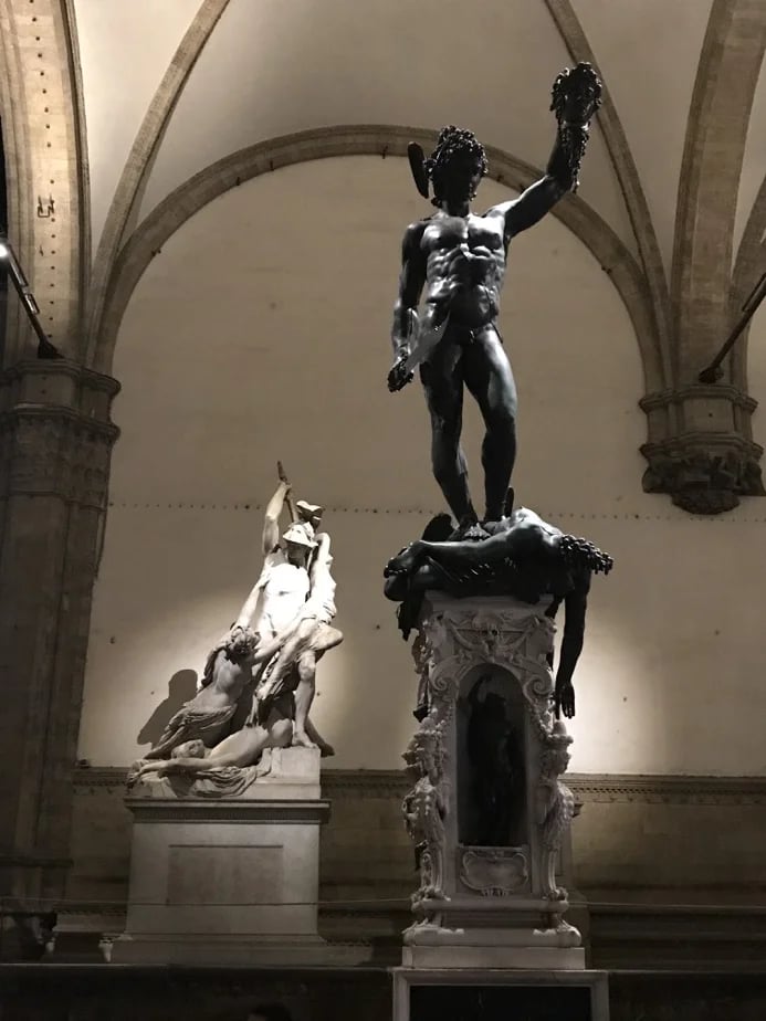 Sculptures at night
