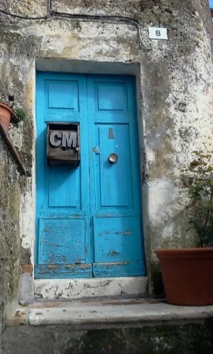 Artist door in a Lazio Region Hill top town