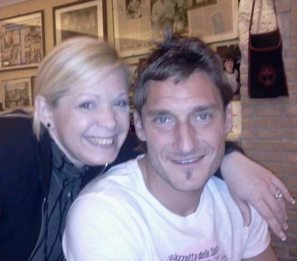 Caron with Totti - The Roma Soccer God! !