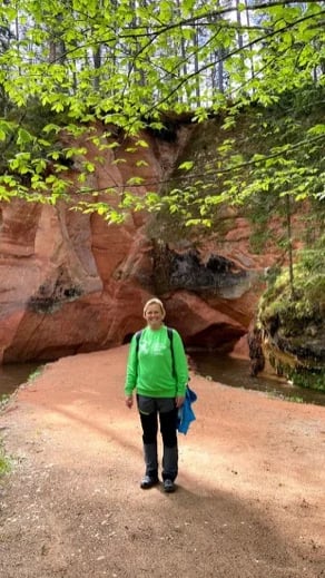 Near sandstone cliffs