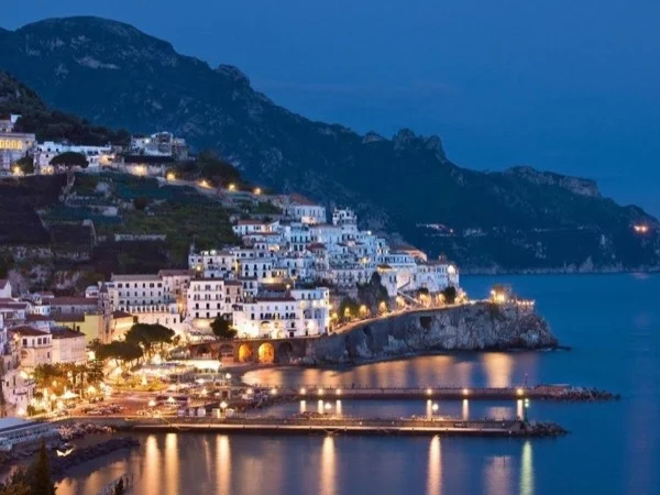 Sunset on the Amalfi Coast with dinner on the view