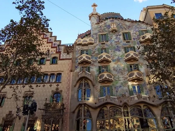 Casa Mila "La Pedrera", Casa Batllo at Paseo de Gracia. Gaudi's most unique houses.