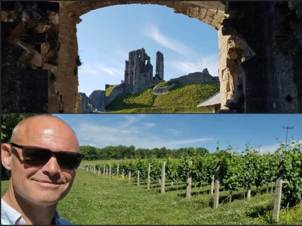 Corfe Castle, Scenic Countryside Drive and an English Country Vineyard
