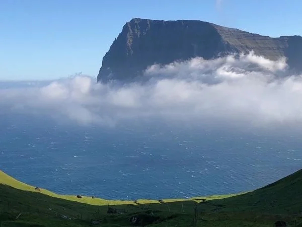 Mountain hike to the remote village Trøllanes