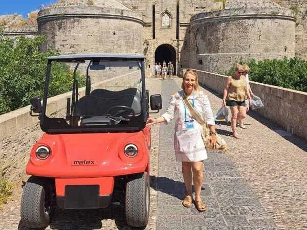 Easy way with an eco- friendly golf car guided tour. Highlights of the Medieval City of Rhodes, Greece - Shore Excursion