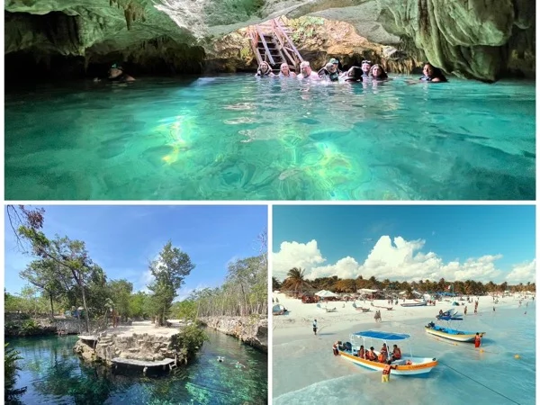 Explore Caverns Cenotes and Tulum Beach in a Private Boat Shore Excursion